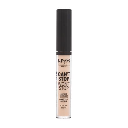 NYX Professional Makeup Can't Stop Won't Stop Contour Concealer plně krycí a dlouhotrvající tekutý korektor 3.5 ml odstín 07 natural