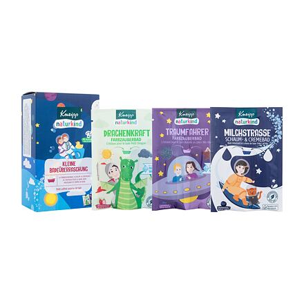 Kneipp Kids Small Bath Surprise dětská dárková sada sůl do koupele Dragon Power 40 g + sůl do koupele Dream Driver 40 g + pěna do koupele Milky Way 40 ml pro děti