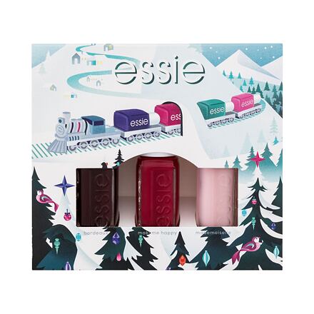 Essie Nail Polish Christmas Mini Trio Pack odstín červená dárková sada lak na nehty 5 ml + lak na nehty 5 ml Maki Me Happy + lak na nehty 5 ml Mademoiselle
