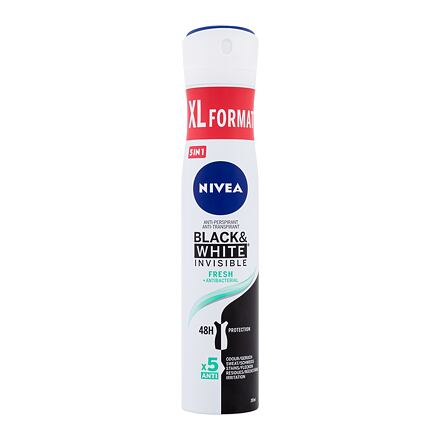Nivea Black & White Invisible Fresh 48h dámský antiperspirant deodorant ve spreji 200 ml pro ženy