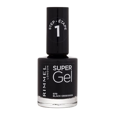 Rimmel London Super Gel STEP1 gelový lak na nehty 12 ml odstín černá