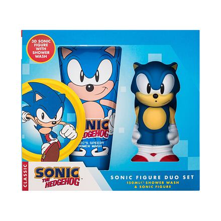 Sonic The Hedgehog Sonic Figure Duo Set dětský dárková sada sprchový gel 150 ml + postavička Sonic pro děti poškozená krabička