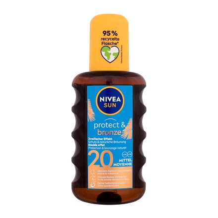 Nivea Sun Protect & Bronze Oil Spray SPF20 unisex voděodolný opalovací olej ve spreji 200 ml