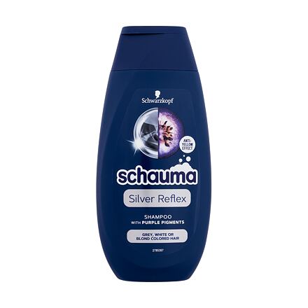 Schwarzkopf Schauma Silver Reflex Shampoo dámský šampon pro šedé, bílé nebo barvené blond vlasy 250 ml pro ženy