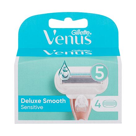 Gillette Venus Deluxe Smooth Sensitive dámský holicí hlavice pro citlivou pokožku 4 ks pro ženy