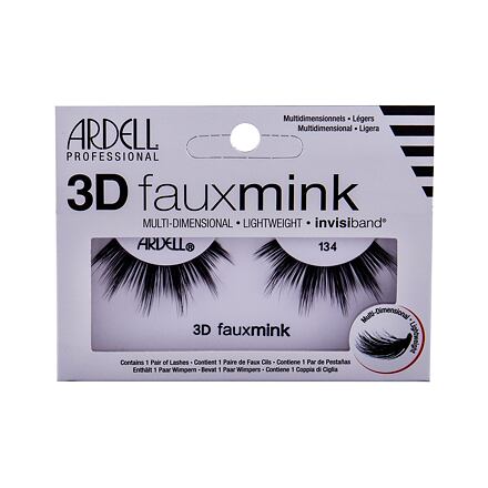 Ardell 3D Faux Mink 134 dámské vícevrstvé umělé řasy odstín black poškozená krabička