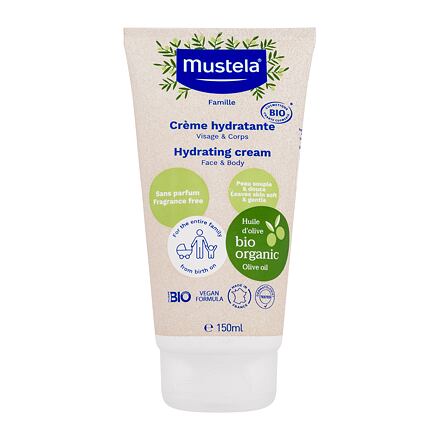 Mustela Bio Hydrating Cream unisex hydratační krém na obličej a tělo 150 ml unisex