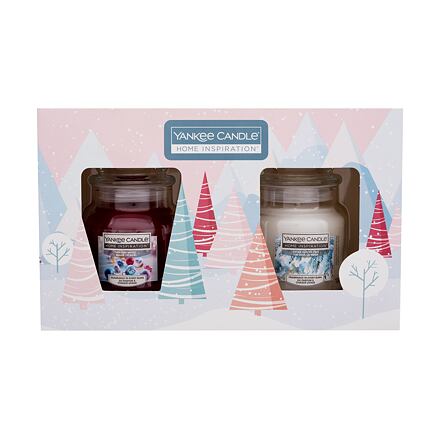 Yankee Candle Home Inspiration Christmas Set dárková sada vonná svíčka Holiday Magic 104 g + vonná svíčka Snow Dusted Pine 104 g