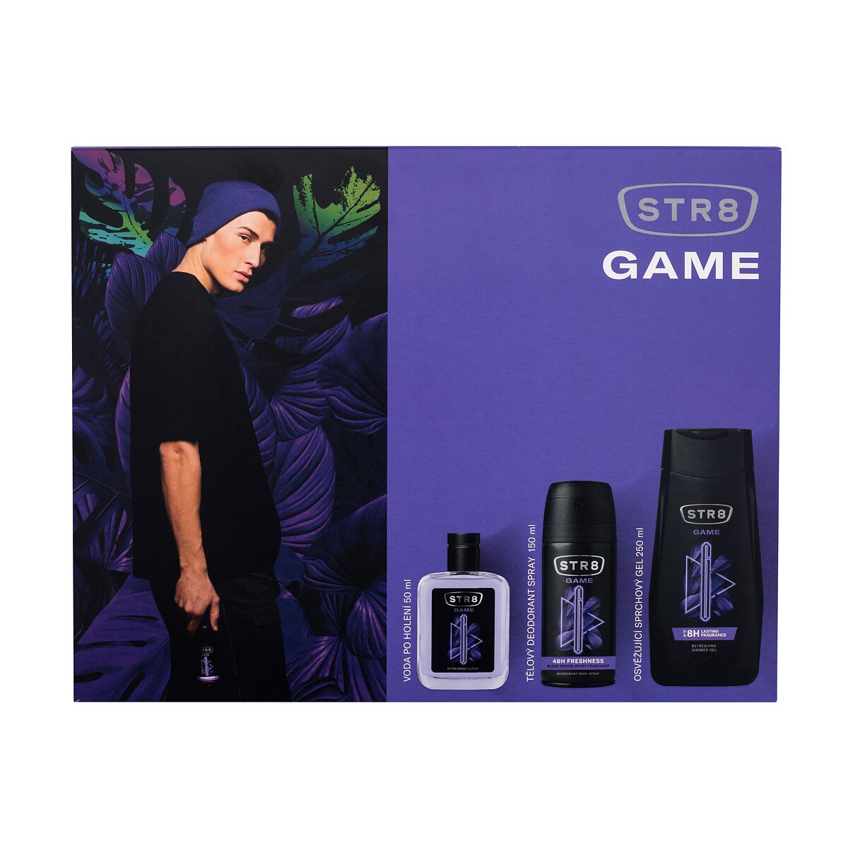 STR8 Game pánská dárková sada voda po holení 50 ml + deodorant 150 ml + sprchový gel 250 ml