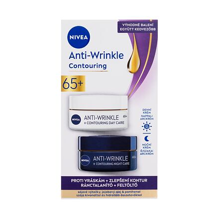 Nivea Anti-Wrinkle + Contouring Duo Pack dámský dárková sada denní pleťový krém Anti-Wrinkle Contouring SPF30 50 ml + noční pleťový krém Anti-Wrinkle Contouring 50 ml pro ženy