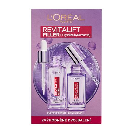 L'Oréal Paris Revitalift Filler HA dámské dárková sada pleťové sérum Revitalift Filler HA 1,5% 30 ml + oční sérum Revitalift Filler HA 2,5% 20 ml pro ženy
