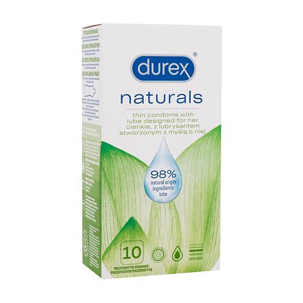 Durex Naturals tenké kondomy s přírodním lubrikačním gelem 10 ks pro muže