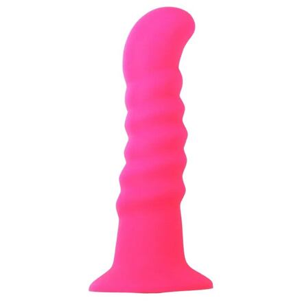 Sexy Elephant Hot Pink silikonové dildo s výraznými vroubky a zahnutou špičkou odstín růžová pro ženy