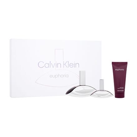 Calvin Klein Euphoria SET3 dámská dárková sada parfémovaná voda 100 ml + parfémovaná voda 30 ml + tělové mléko 100 ml pro ženy
