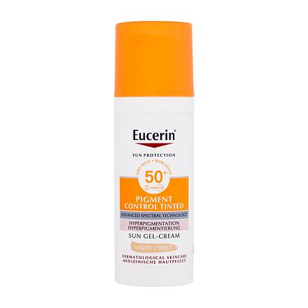 Eucerin Sun Protection Pigment Control Tinted Gel-Cream SPF50+ dámský opalovací a tónující gelový krém proti pigmentovým skvrnám 50 ml odstín light pro ženy