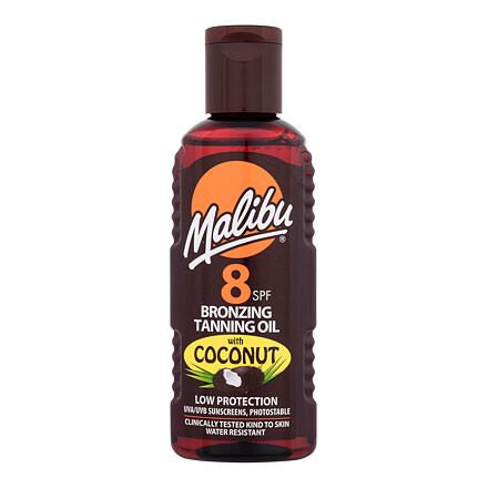 Malibu Bronzing Tanning Oil Coconut SPF8 dámský voděodolný opalovací olej s kokosovým olejem 100 ml