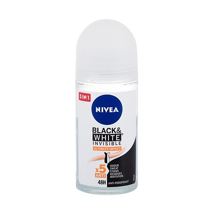 Nivea Black & White Invisible Ultimate Impact 48H dámský antiperspirant deodorant roll-on 50 ml pro ženy