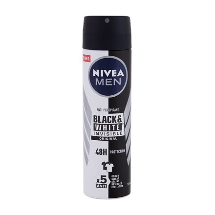 Nivea Men Invisible For Black & White Original Deospray pánský antiperspirant nezanechávající stopy na oblečení 150 ml pro muže