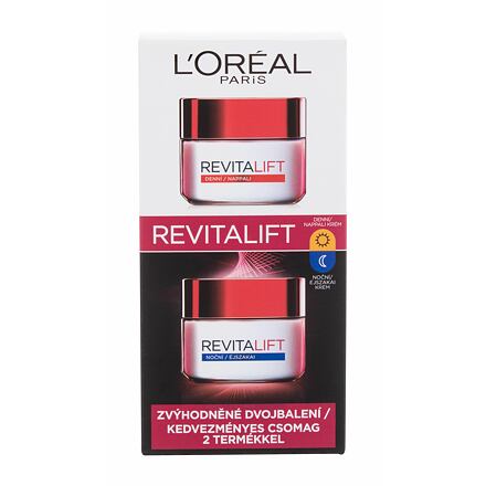 L'Oréal Paris Revitalift Duo Set dámský dárková sada denní pleťový krém Revitalift 50 ml + noční pleťový krém Revitalift 50 ml pro ženy