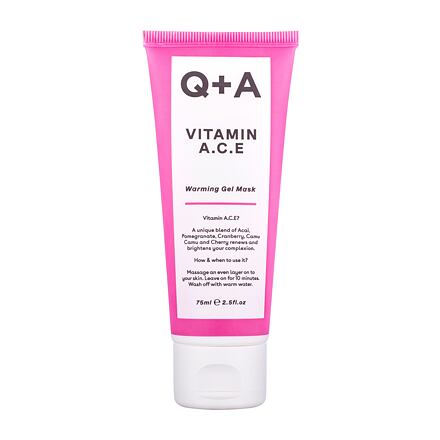 Q+A Vitamin A.C.E Warming Gel Mask dámská hřejivá gelová maska pro výživu a relaxaci pleti 75 ml pro ženy