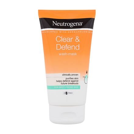Neutrogena Clear & Defend Wash-Mask unisex čisticí pleťová maska a gel 2v1 150 ml unisex