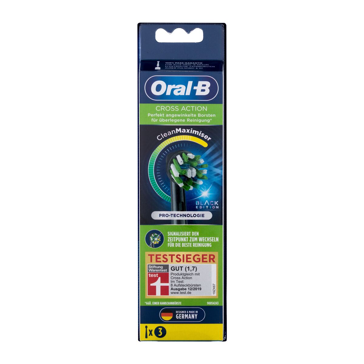 Oral-B CrossAction Black Edition náhradní hlavice na elektrický kartáček 3 ks