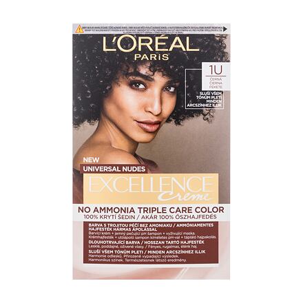 L'Oréal Paris Excellence Creme Triple Protection No Ammonia dámská barva na vlasy na barvené vlasy 48 ml odstín černá pro ženy