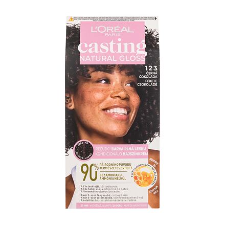 L'Oréal Paris Casting Natural Gloss dámská barva na vlasy na barvené vlasy 48 ml odstín černá pro ženy