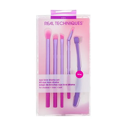 Real Techniques Eye Love Drama Set dámský odstín fialová sada: kosmetický štětec Eye Love Drama RT 320 Blending Brush 1 ks + kosmetický štětec Eye Love Drama RT 306 Instapop Crease 1 ks + kosmetický štětec Eye Love Drama RT 344 Wing Liner 1 ks + kosmetick