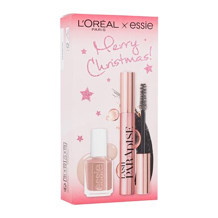 L'Oréal Paris Merry Christmas! dámská odstín černá dárková sada řasenka Lash Paradise 6,4 ml + lak na nehty Essie Nail Color 13,5 ml 11 Not Just A Pretty