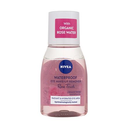 Nivea Rose Touch Waterproof Eye Make-Up Remover dámský zklidňující dvoufázový odličovač očí 100 ml