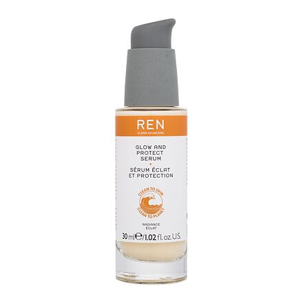 REN Clean Skincare Radiance Glow And Protect Serum dámské antioxidační a rozjasňující pleťové sérum 30 ml pro ženy