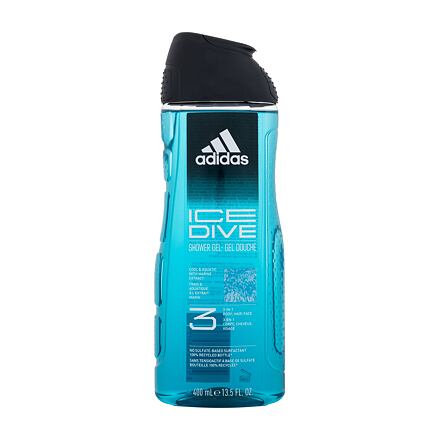 Adidas Ice Dive Shower Gel 3-In-1 pánský osvěžující sprchový gel 400 ml pro muže