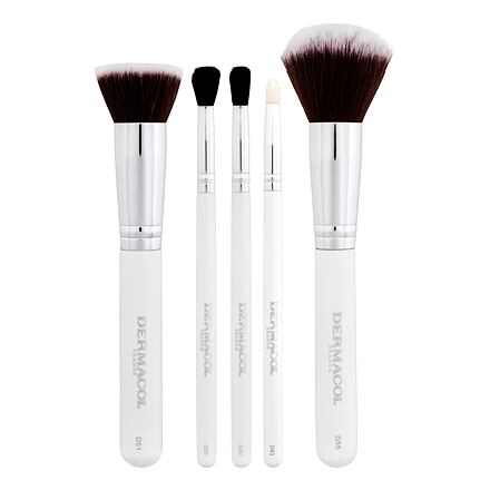 Dermacol Master Brush Face & Eyes Set dámský odstín bílá sada: kosmetický štětec D51 1 ks + kosmetický štětec D55 1 ks + kosmetický štětec D82 1 ks + kosmetický štětec D81 1 ks + kosmetický štětec D83 1 ks