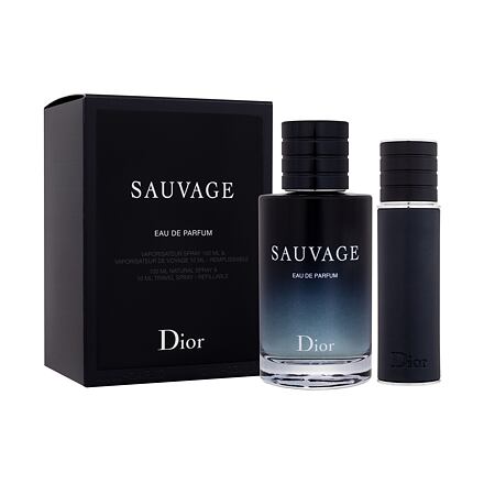 Christian Dior Sauvage pánská dárková sada parfémovaná voda 100 ml + parfémovaná voda 10 ml naplnitelná pro muže
