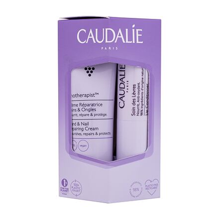 Caudalie Vinotherapist Hand & Nail Cream dámský dárková sada krém na ruce Vinotherapist Hand & Nail Repairing Cream 50 ml + balzám na rty Lip Conditioner 4,5 g pro ženy