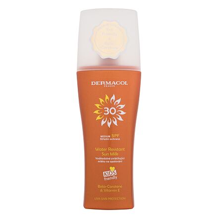 Dermacol Sun Water Resistant Sun Milk SPF30 unisex voděodolné mléko na opalování s betakarotenem a vitamínem e 200 ml