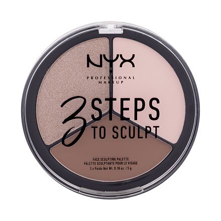 NYX Professional Makeup 3 Steps To Sculpt rozjasňující a konturovací paletka 15 g odstín 01 fair
