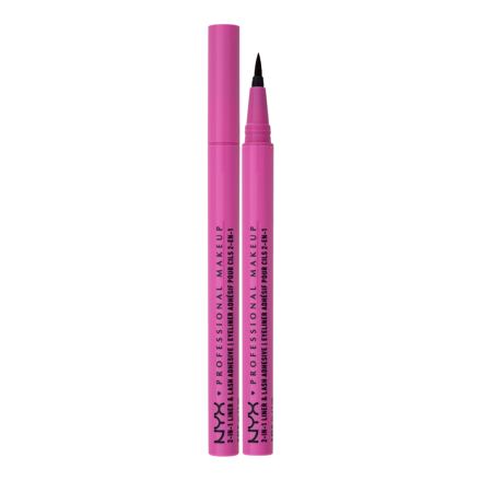 NYX Professional Makeup Jumbo Lash! 2in1 Liner & Lash Adhesive dámská voděodolná oční linka a lepidlo na umělé řasy v jednom 1 ml odstín černá