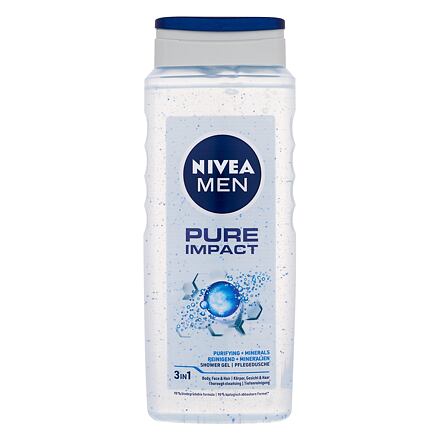 Nivea Men Pure Impact pánský sprchový gel na tělo, obličej a vlasy 500 ml pro muže
