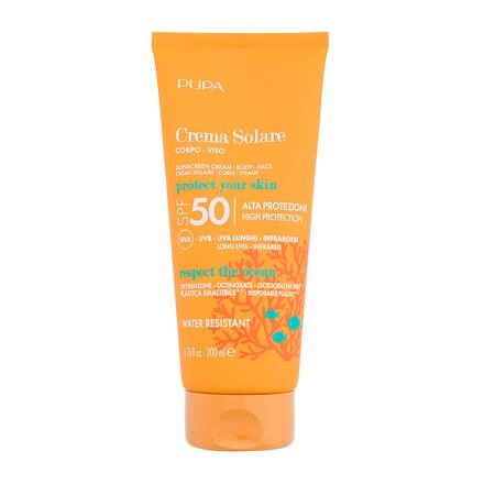 Pupa Sunscreen Cream SPF50 unisex voděodolný opalovací krém na tělo i obličej 200 ml