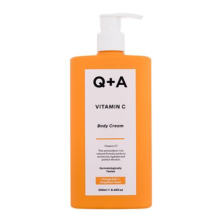 Q+A Vitamin C Body Cream dámský hydratační, vyživující a ochranný tělový krém 250 ml pro ženy