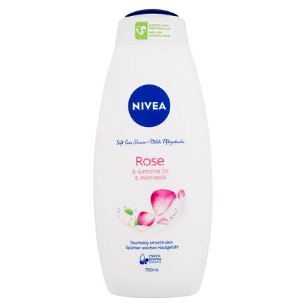 Nivea Rose & Almond Oil dámský krémový sprchový gel s mandlovým olejem 750 ml pro ženy