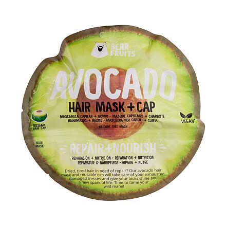 Bear Fruits Avocado Hair Mask + Cap unisex regenerační a vyživující maska na vlasy 20 ml unisex