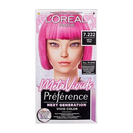 L'Oréal Paris Préférence Meta Vivids dámská semipermanentní barva na vlasy 75 ml odstín růžová pro ženy