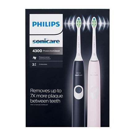 Philips Sonicare 4300 Protective Clean HX6800/35 sada: sonický zubní kartáček Sonicare 4300 Protective Clean Black 1 ks + sonický zubní kartáček Sonicare 4300 Protective Clean Pink 1 ks unisex