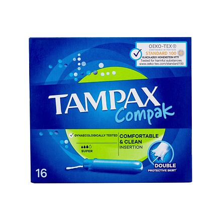 Tampax Compak Super tampony s aplikátorem 16 ks pro ženy poškozená krabička