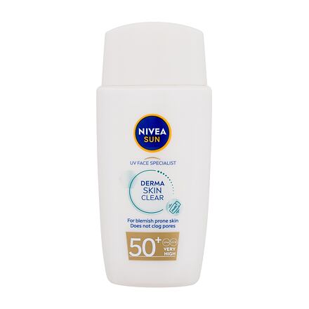 Nivea UV Face Specialist Derma Skin Clear SPF50+ dámský lehký pleťový krém na opalování s matujícím účinkem 40 ml pro ženy