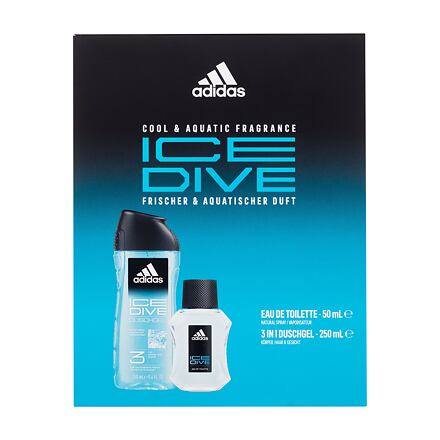 Adidas Ice Dive pánská dárková sada toaletní voda 50 ml + sprchový gel 250 ml pro muže