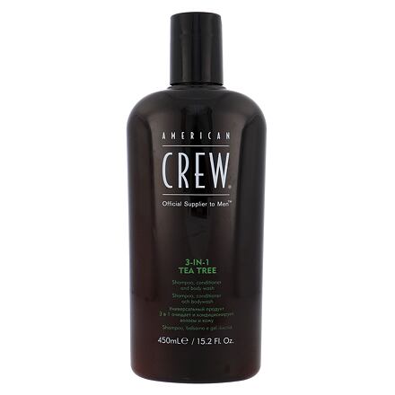 American Crew 3-IN-1 Tea Tree pánský šampon, kondicionér a sprchový gel v jednom 450 ml pro muže